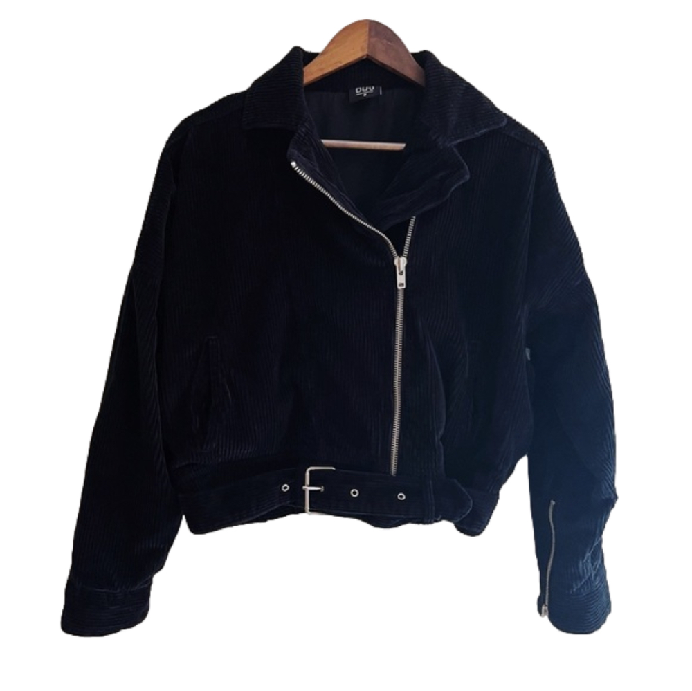 BDG Black Corduroy Motorcycle Jacket